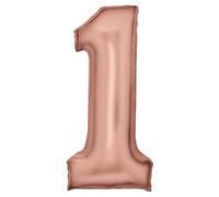 Ballons en aluminium * Or rose satiné * Chiffre 0 à 9 comme décoration pour anniversaire et fête | 86 cm de haut | Chiffres or rose Décoration de fête Ballon Ballon Ballon Édition 1er anniversaire