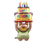 Ballons en Aluminium pour Anniversaire - Grandes Figurines d'Animaux avec Gâteau ou Figurine debout, Décoration de fête pour Enfants et Célébrations