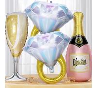 Ballons en aluminium pour bouteille de champagne, verre à vin pour enterrement de vie de jeune fille, fiançailles, fête prénuptiale, demande en mariage, anniversaire de mariage, décorations de fête