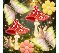 Ballons en forme de champignon - Ballons féériques - Décorations de fête de forêt enchantée - Décorations de fête pour premier anniversaire - Décorations de fête prénatale - Thème jardin féérique