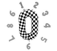 Ballons en forme de chiffre 0 - 101,6 cm - Auto-gonflant - Ballons en forme de chiffre 0 - Film aluminium pour décoration de fête d'anniversaire, Nouvel An, célébration d'entreprise (carreaux #0)