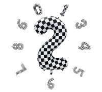 Ballons en forme de chiffre 2 - 101,6 cm - Auto-gonflant - Ballons en aluminium en forme de chiffre 2 - Pour décoration de fête d'anniversaire, Nouvel An, célébration d'entreprise (carreaux #2)