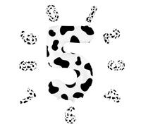 Ballons en forme de chiffre 5 - 101,6 cm - Auto-gonflant - Ballons en aluminium en forme de chiffre 5 - Pour décoration de fête d'anniversaire, Nouvel An, célébration d'entreprise (imprimé vache #5)