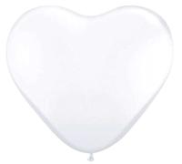 Ballons en Forme de Coeur Blancs - 8 pièces, Blanc