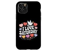 Ballons en forme de cœur I Love Saturday Peace Dove Coque pour iPhone 11 Pro
