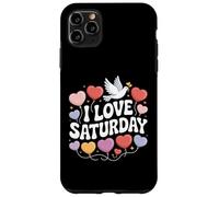 Ballons en forme de cœur I Love Saturday Peace Dove Coque pour iPhone 11 Pro Max