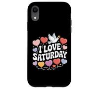 Ballons en forme de cœur I Love Saturday Peace Dove Coque pour iPhone XR