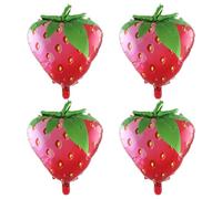 Ballons en forme de fruit - Lot de 4 ballons en aluminium avec motifs d'été tropicaux, fraises et pastèques | Accessoires de décoration festive avec des couleurs vives pour anniversaire, révélation du