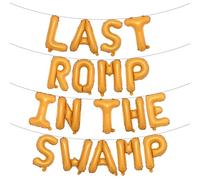 Ballons en forme de lettres de l'alphabet - 40,6 cm - Ballon en aluminium Mylar pour enterrement de vie de jeune fille (LAST ROMP IN THE SWAMP Orange)