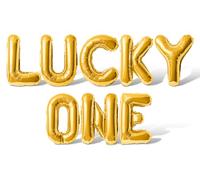 Ballons en forme de lettres de l'alphabet - Ballon en aluminium Mylar avec lettres de l'alphabet - Bannière de fête pour 1er anniversaire (doré)