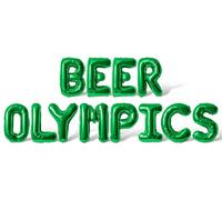 Ballons en forme de lettres de l'alphabet - Bière Lympics 40,6 cm - Ballon en aluminium Mylar pour jeux de bière, bannière de fête (vert)
