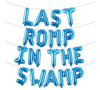 Ballons en forme de lettres de l'alphabet - « Last Romp in the SWAMP » de 40,6 cm en aluminium Mylar pour enterrement de vie de jeune fille (LAST ROMP IN THE SWAMP bleu)