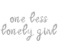 Ballons en forme de lettres de l'alphabet « ONE LESS LONELY GIRL » en aluminium Mylar pour fiançailles, fête prénuptiale ou fête de mariage Argenté 40,6 cm