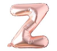 Ballons en forme de lettres de l'alphabet - Or rose - 81,3 cm - En Mylar - Pour fête, mariage, enterrement de vie de jeune fille, anniversaire, enterrement de vie de jeune fille, obtention de diplôme, anniversaire de mariage - 81,3 cm - Or rose Z)