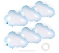 Ballons en Forme de Nuage, 6 PCS Ballons en Feuille de Nuage, Nuage Ballons en Aluminium, Ballon en Aluminium pour Baby Shower, Fêtes d'Anniversaire, Festivals, Vacances, Mariages (Bleu Blanc)