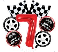 Ballons en forme de voiture de course pour garçons - Décorations d'anniversaire sur le thème de la voiture de course - 101,6 cm - Décoration de 7e anniversaire sur le thème de la voiture de course