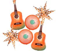 Ballons en forme d'étoile explosion de guitare orange et blanc vert The Life of A Party Girl Ballons in My Music Era Show Retro Music Note de musique thème chanteur décoration de fête d'anniversaire