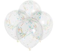 Ballons en latex avec confettis colorés - 6 pcs - 30cm
