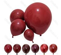 Ballons en Latex bordeaux 5/10/12/18 pouces, ballons simples et doubles en peluche, rubis rouge cerise, pour décoration de fête d'anniversaire et de mariage Single Layer Link
