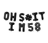 Ballons en latex noir de 40,6 cm « Oh I'm 58 Years Old » Hallo Fifty Eight Cheers to 58 Years Old - Décoration pour homme et femme - Happy 58th Birthday - Accessoire de studio photo - Accessoires de