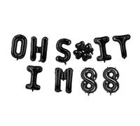 Ballons en latex noir de 40,6 cm « Oh I'm 88! » Hallo Eighty Eight Cheers to 88 Years Old - Décoration pour homme et femme - Happy 88th Birthday - Accessoire de studio photo - Drapeau, décorations de