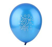 Ballons en latex numéro 2 de qualité supérieure, décoratifs, motif cœur doux, étoile, pour fête d'anniversaire, décoration d'anniversaire, ensemble de 10 pièces, rose, rouge, bleu (Bleu foncé)