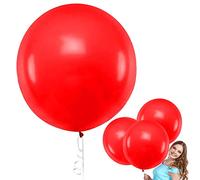 Ballons en Latex Rouge 36 Pouces, 6 Pièces Ballons Géants Rouge, Grand Ballons Ronds, Ballon de Latex Géant, Ballons Géants pour fête Anniversaire Mariage Décorations d'événements