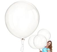 Ballons en Latex Transparent 36 Pouces, 6 Pièces Géants, Grands Ronds pour Fête Anniversaire Mariage et Décorations d'Événements