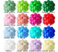 Ballons en latex verts, bleus, rose vif et blancs de 5/10/12/18 pouces pour la décoration de fête d'anniversaire, de baby shower et de mariage Fruit Green