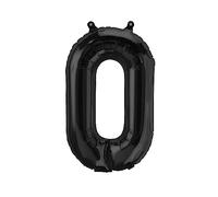 Ballons en Plastique Lettres Noir - 40/80/100 cm pour Anniversaire Mariage Fête Décoration Joyeux Anniversaire JGA Cadeau Ballon de Fin d'études Ballon géant ABI Grand XXL Petit garçons (40 cm - O)