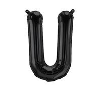 Ballons en Plastique Lettres Noir - 40/80/100 cm pour Anniversaire Mariage Fête Décoration Joyeux Anniversaire JGA Cadeau Ballon de Fin d'études Ballon géant ABI Grand XXL Petit garçons (40 cm - U)