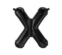 Ballons en Plastique Lettres Noir - 40/80/100 cm pour Anniversaire Mariage Fête Décoration Joyeux Anniversaire JGA Cadeau Ballon de Fin d'études Ballon géant ABI Grand XXL Petit garçons (40 cm - X)
