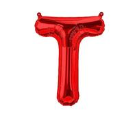 Ballons en plastique lettres rouges - 40/80/100 cm pour anniversaire mariage fête décoration joyeux anniversaire JGA cadeau ballon de baudruche diplôme ballon géant ABI grand XXL garçon (40 cm - T)