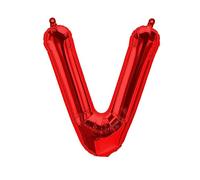 Ballons en plastique lettres rouges - 40/80/100 cm pour anniversaire mariage fête décoration joyeux anniversaire JGA cadeau ballon de baudruche diplôme ballon géant ABI grand XXL garçons (80 cm - V)