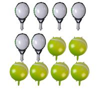 Ballons et Raquette sur Le Thème de Tennis - 12pcs Pour Décoration de Célébration | Décor d'anniversaire de Balle Sportive
