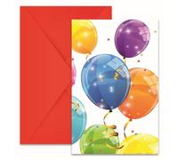 Ballons étincelants - Cartes d'invitation découpées avec enveloppe