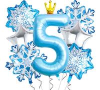 Ballons flocon de neige pour décoration de fête d'anniversaire 101,6 cm - Ballons en forme de chiffre 5 pour décoration de fête d'anniversaire
