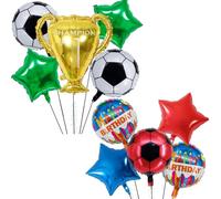 Ballons Football, Kit Decoration Anniversaire Football, Ballon En Aluminium Trophée,Ballon TrophéE Deco, 10PCS Ballons Aluminium Football Trophée Champion pour Decoration Sports Thème Anniversaire Fêt