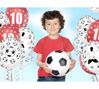 Ballons footballeur & balles 30cm noir blanc set de 6