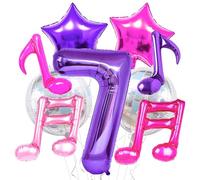 Ballons Forme Notes,9 Pièces Deco Disco Ballons,Ballon numéro 7,Ballons en Aluminium Discos,Balloon Note de Musique,ballonDiscos party Pour Concert,Danse,Fête,Mariage,Anniversaire,Remise de Diplôme