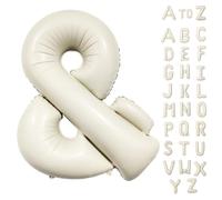 Ballons géants en aluminium en forme de lettres de l'alphabet et d'hélium en mylar pour femmes et filles - 101,6 cm - Blanc ivoire - Auto-gonflant - Pour décoration de fête d'anniversaire