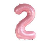 Ballons géants en forme de chiffre 2 en Mylar avec chiffres à l'hélium - Fournitures de fête d'anniversaire sur le thème des papillons - Décorations de fête d'anniversaire pour 2e anniversaire (rose 2)