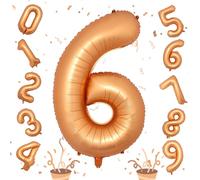 Ballons géants en forme de chiffres pour enfants - 101,6 cm - Film aluminium mylar - Auto-gonflant - Ballons numéros 6 - pour garçons filles et garçons - pour décoration de fête d'anniversaire - 101,6