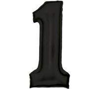 Ballons gonflables - Noir mat de soie - Chiffre 0 à 9 - Décoration pour anniversaire et fête - 86 cm - Chiffres pour anniversaire d'enfant - Décoration de fête - Ballon - Édition : 1er anniversaire