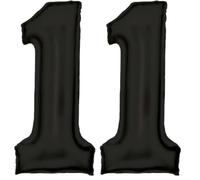 Ballons gonflables - Noir mat de soie - Chiffre 0 à 9 - Décoration pour anniversaire et fête - 86 cm - Chiffres pour anniversaire d'enfant - Décoration de fête - Ballon - Édition : 1er anniversaire