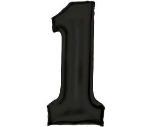 Ballons gonflables - Noir mat de soie - Chiffre 0 à 9 - Décoration pour anniversaire et fête - 86 cm - Chiffres pour anniversaire d'enfant - Décoration de fête - Ballon - Édition : 1er anniversaire