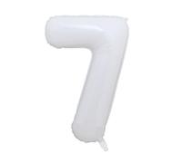 Ballons gonflables XXL 100 cm en aluminium blanc à l'hélium MEGA chiffre 7