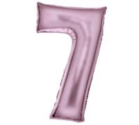 Ballons gonflables XXL - Rose pâle mat de soie - Chiffre 0 à 9 - Décoration pour anniversaire et fête - 86 cm - Chiffres rose pastel - Décoration d'anniversaire d'enfant - Édition : 7ème anniversaire