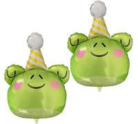 Ballons Grenouille, 2pcs Ballon Grenouille Mignon, Foil Balloon Animal, Ballons Animal Vert, Balloon Helium Animaux, Balloons Animaux, Balloons Animauxs Anniversaire, pour la Fête d'anniversaire