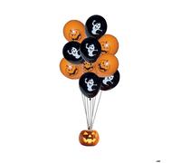 P'TIT CLOWN - Ballons Halloween - Lot de 10 - Ø 23 cm - Motifs Fantôme & Citrouille - Gonflables à l’Air ou Hélium - Déco Soirée, Maison Hantée, Fête à Thème - Latex